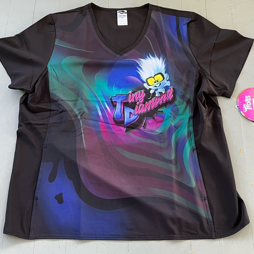 NWT Women’s 2XL Disney Trolls Tooniforms Scrub Top